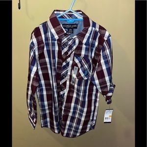 Boys U.S. Polo Assn plaid button down shirt